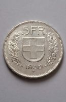 5 FRANKEN SILBERMÜNZE 1939 SEHR SCHÖN