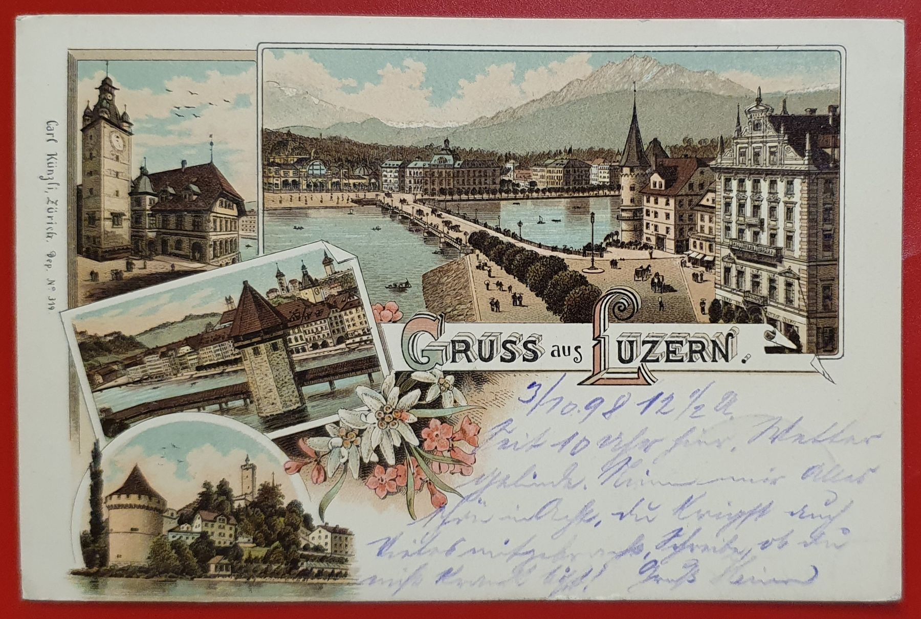 Cartoline postali: Gruss aus Luzern 1898 – Usato da Kreuzlingen venduto da Rschweiz1