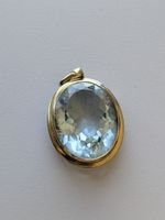 Natural Aquamarine 25 carat pendant in yellow gold