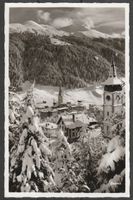 Wintermorgen DAVOS-PLATZ - Balkenstempel Davos.Dorf 1955(D8