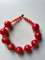 Collier SCOOTER Paris billes résine rouge corail bijou fanta