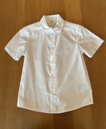 H&M Kinder Hemd Kurzarm Gr. 110 Weiss Wie Neu