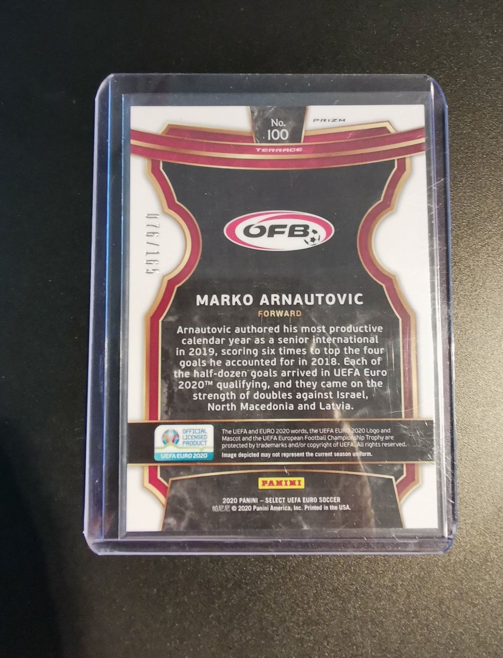 Panini Sammelbilder & Trading cards: Panini Select Euro 2020 Marko Arnautovic 076/165 – Gebraucht aus Ostermundigen von DaCards 1