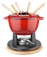 EVA Universal Fondue Set Gusseisen 18cm rot