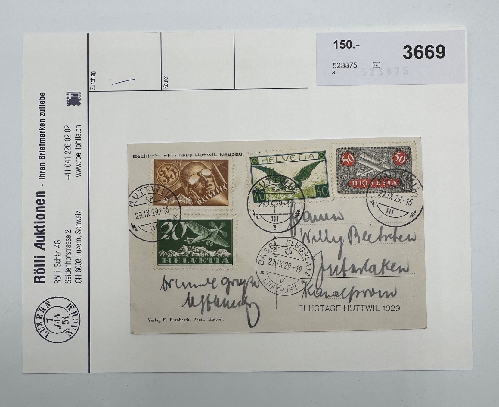Tous les timbres: Briefmarken Luftpost Schweiz – D'occasion à Sachseln par BONATI01 1