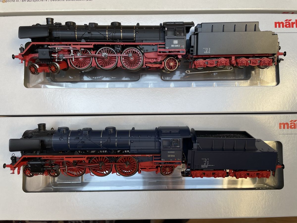 Märklin Modellini di ferrovie: Märklin 37955 Set mit 2 Dampflokomotiven DB digital – Usato da Rickenbach ZH venduto da u2540 2