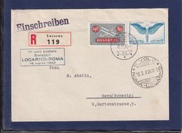 1er Volo Locarno - Roma 1940 / Recommandé