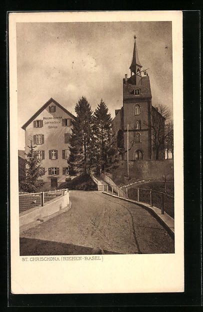 Cartoline postali: St. Chrischona /Riehen-Basel, Blickauf W – Usato da Berlin venduto da bartko-reher