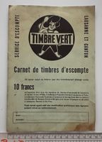Timbre vert - Carnet timbres d'escompte, Lausanne et canton