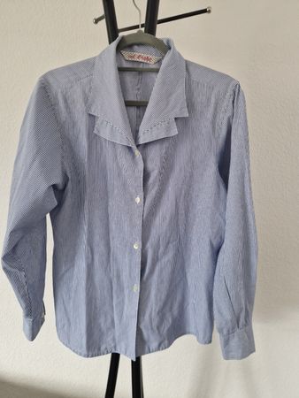 Gestreifte Bluse Gr. 40/42 blau/weiss gestreift