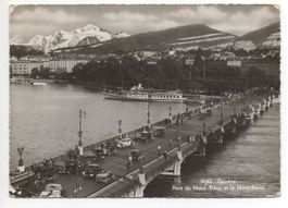 GENÈVE Pont du Mont-Blanc - Auto - Dampfschiff Vevey