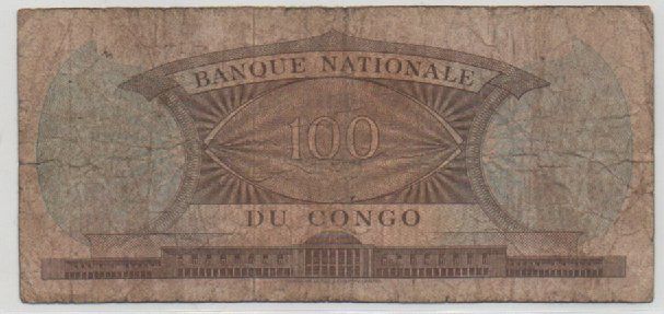 Banconote: 100 FRANCHI - 1 MARZO 1962 - CONGO – Usato da CHIASSO venduto da Rochelle59. 1