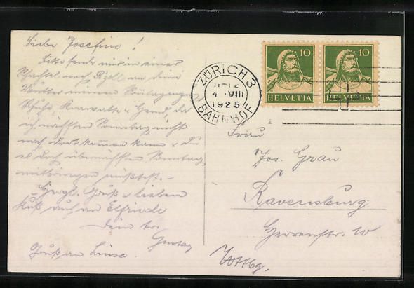Cartoline postali: AK Bremgarten, Teilansicht, 1925 – Usato da Berlin venduto da bartko-reher 1