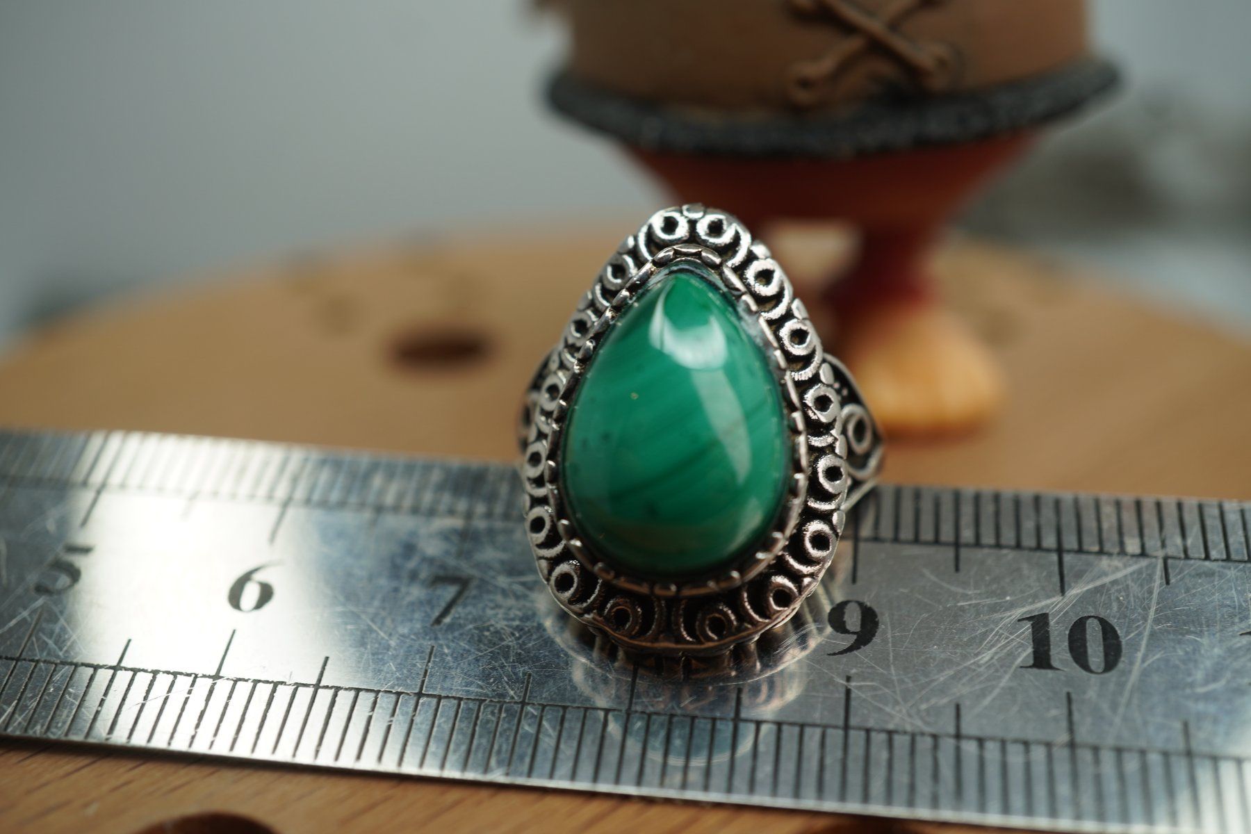 Minerali & Pietre curative: Malachit Edel    ring Grösse  Variabel     (Räumung!) – Nuovo e nell'imballaggio originale da Eschenbach SG venduto da topstone 3