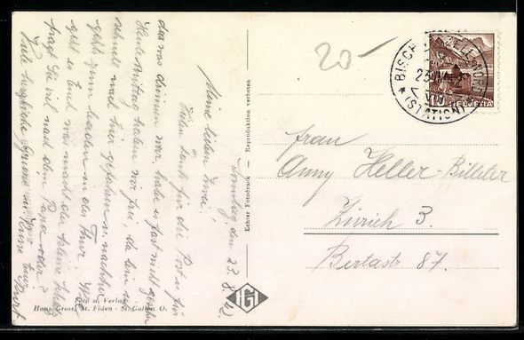 Cartoline postali: Bischofszell /Thg., Teilansicht mit Kirc – Usato da Berlin venduto da bartko-reher 1