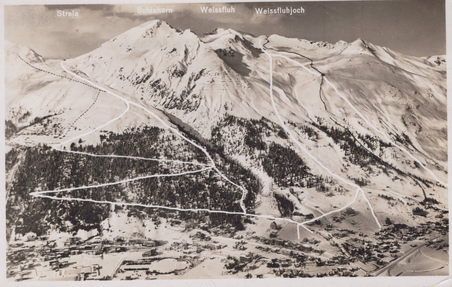 Ansichtskarten: 0089  Postkarte / Ansichtskarte - Davos Weissfluhjoch Strela – Gebraucht aus Reinach BL von Boston-Verkauf
