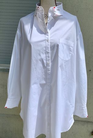Splendide chemise VIVETTA col+poignet brodés mains t.42 neuf
