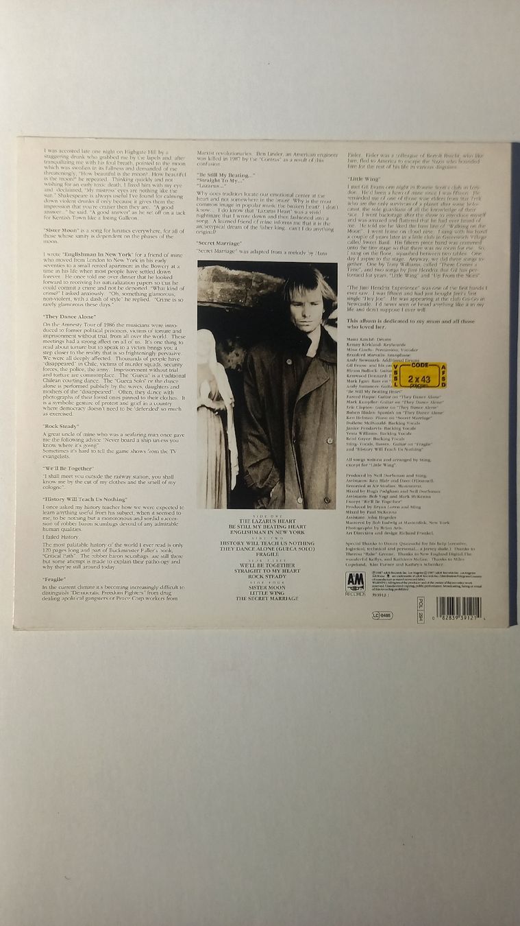 Dischi in vinile: Sting - Nothing Like The Sun LP – Usato da St. Gallen venduto da Bir_Rer 1
