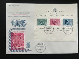 Liechtenstein FDC Sonderblock Grossbrief 1962 (E1690)