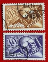 FLUGPOST F 6 UND 7 PILOT 6 VOLLSTEMPEL ENGE ZÜRICH 1923