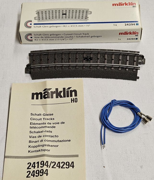 Märklin 24294 Schaltgleis gebogen C-Gleis Radius R2 = 437,5 (Neu und ...