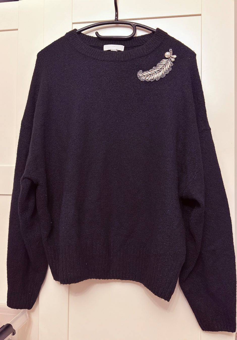 H&M Pulls & Sweat-shirts: • Pullover mit Glitzerfeder • – D'occasion à Basel par mendoza13