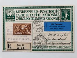 Flugpost 1926, 35c auf R Brief, Bundesfeierkarte, KP 135.--