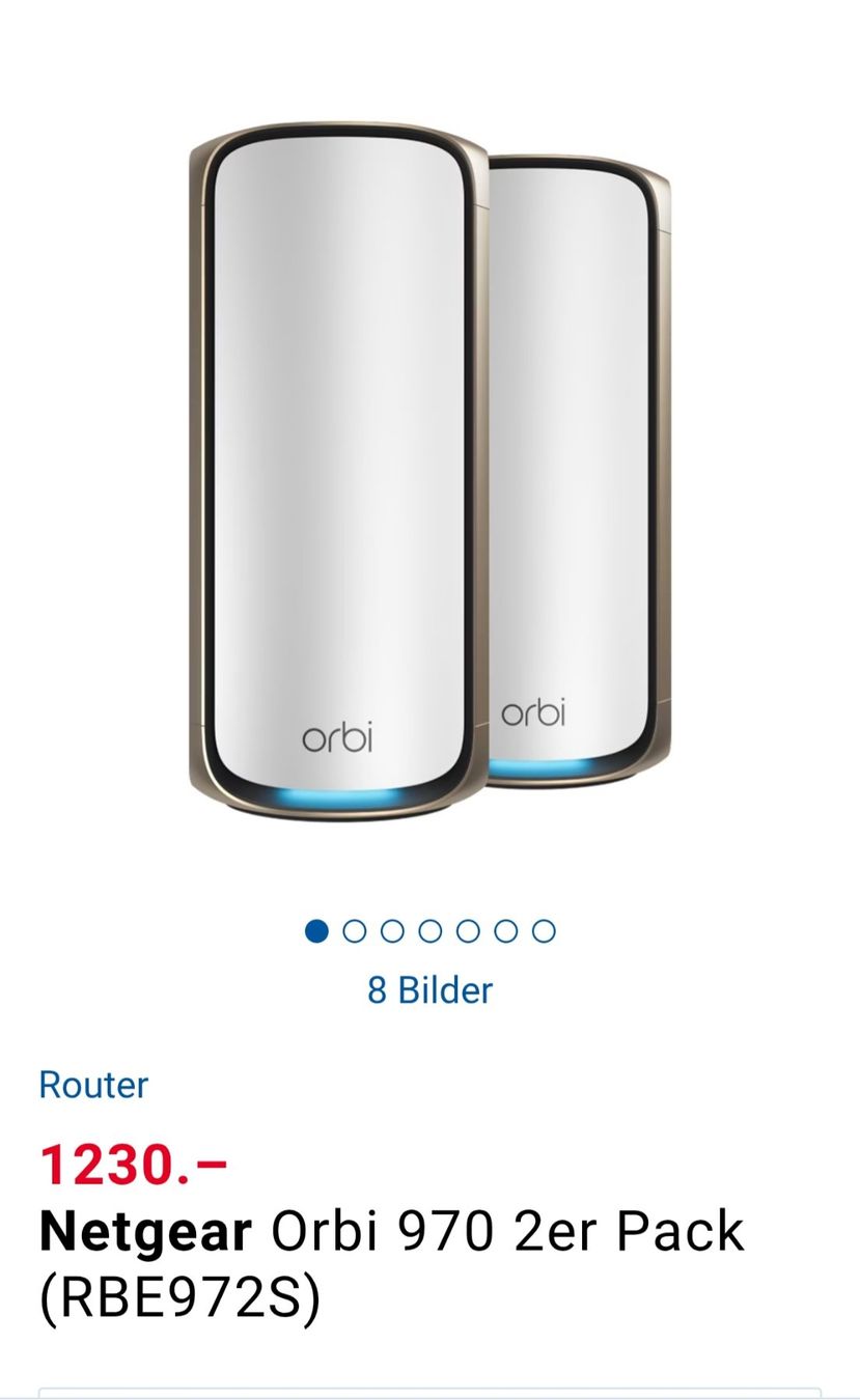 Modem & Router: Netgear Orbi 970 2er Pack Ab100.Fr – Difettoso da Solothurn venduto da Electronic.3