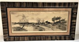 2 grosse antik Originalradierungen W. H. Frean New York 1901