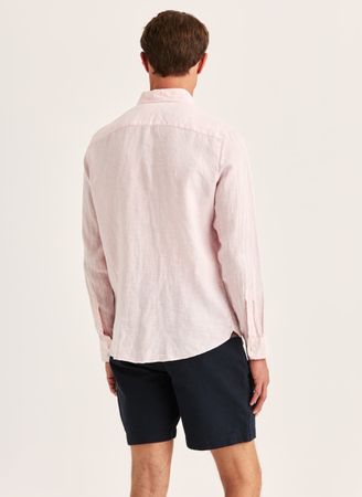 Herren Hemd MORRIS 100% Leinen rosa Grösse 40 gebracht 