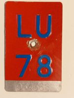 Velonummer LU 78 plaque Velo