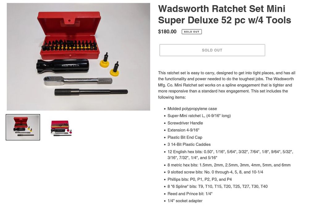 Wadsworth super deals deluxe mini ratchet