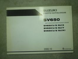 Ersatzteil -Katalog Suzuki SV 650  Jg.2000-10