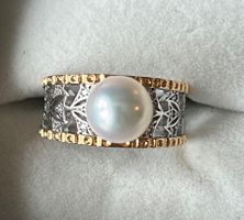 Silberring 925 mit echter Akoyaperle 8.5 mm