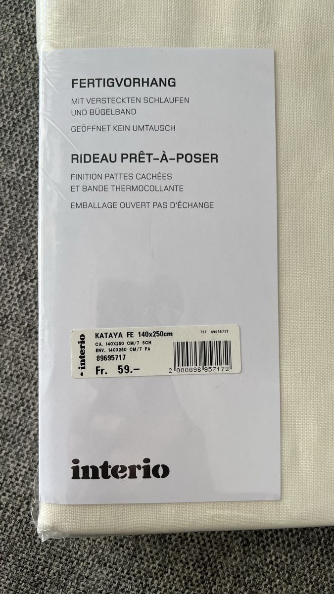 Interio Vorhänge: NEU Interio Fertigvorhang 140x250cm, 100% Leinen – Neu und originalverpackt aus Zürich von xsy_s55s