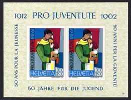1962 Pro Juventute Jubiläumsblock SBK-Nr. 199 postf.** KP. 6