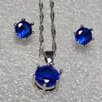 3-tgl Schmuckset mit Zirkonia, 925 versilbert