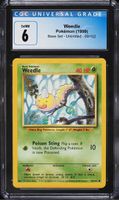 Vintage 1999 Pokemon Base Set Weedle #69 CGC 6 EXMT