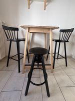 IKEA Norråker Bar Table + 2 Black Bar chairs & Bonus Stool
