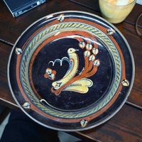 Keramik Teller, Schneider Steffisburg, Vogel Motiv,