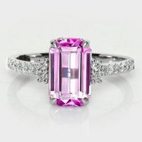 Ring 14 kt Weissgold PINK / Diamanten