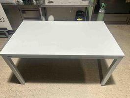 Bürotisch weiss Metallgestell gebraucht
