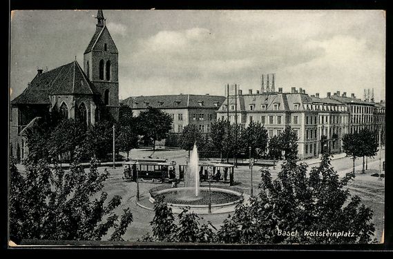 Ansichtskarten: AK Basel, Wettsteinplatz, Strassenbahn – Gebraucht aus Berlin von bartko-reher