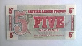 Billet banque force armée Britannique 5 new  Pence 1972 UNC