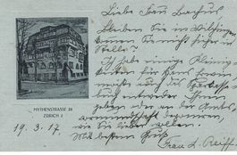 MYTHENSTRASSE 24 Zürich 2 ZH gel. 1917! Privat-Aufnahme?