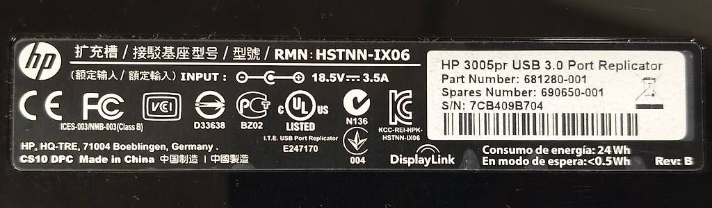 Docking station: Docking Station HP 3005pr USB 3.0 – Usato da Agno venduto da ERGA08 2