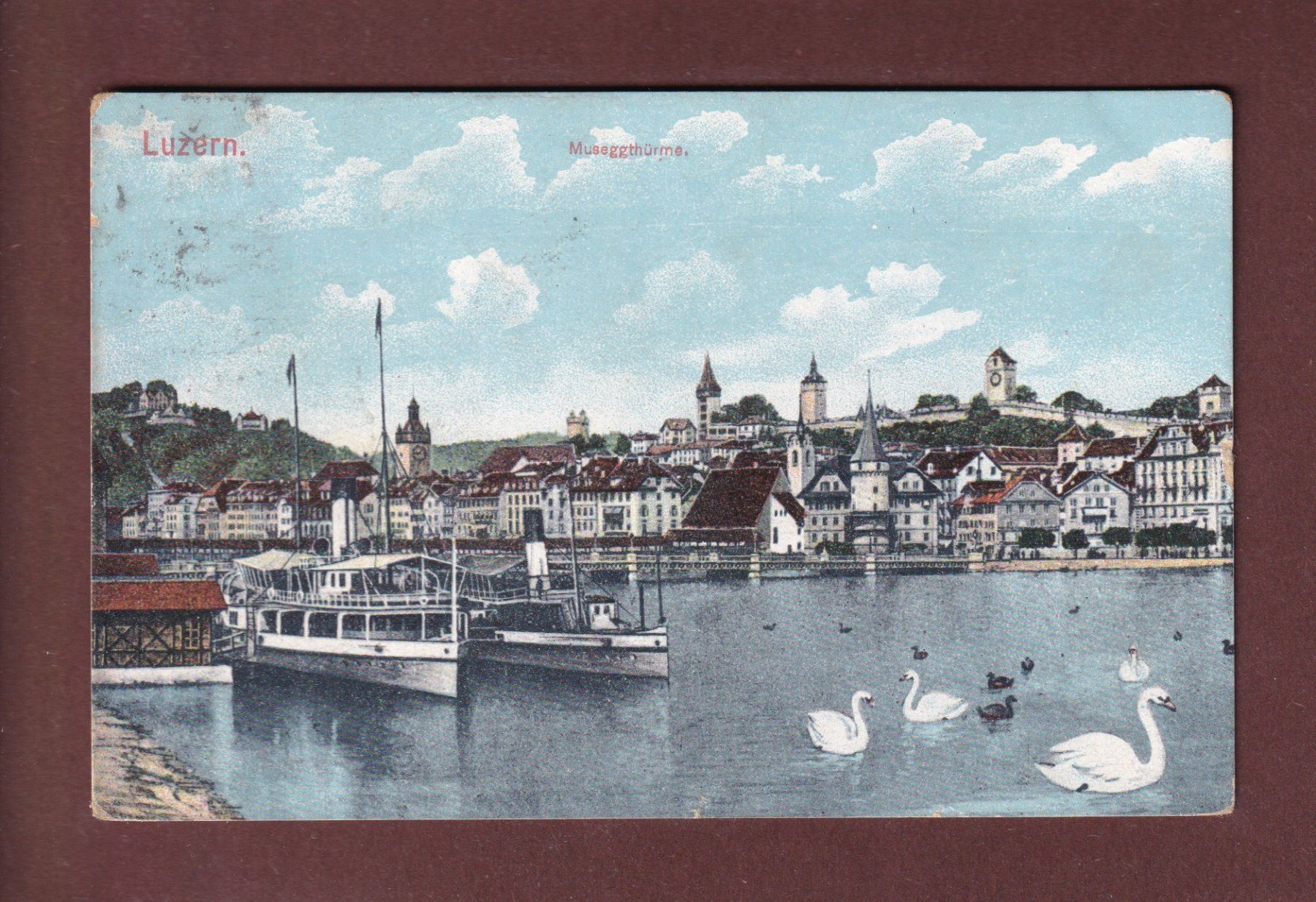 Ansichtskarten: LUZERN - Schiffe - 1908 – Gebraucht aus Pully von nicecards-shop