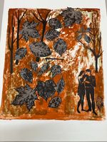 KÜNSTLER ? UNLES.SIGNIERTLithografie / Liebespaar im Herbst