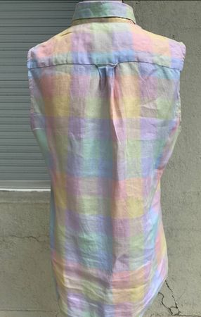 Superbe blouse sans manche pastel RAFAELA BENZ 100%lin t.40