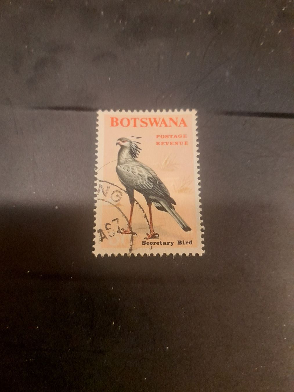 Tutti i francobolli: Botswana - Timbre rare Oiseau Secrétaire - Afrique – Usato da Marly venduto da globetrotter1723